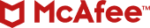McAfee logo with red shield and wordmark